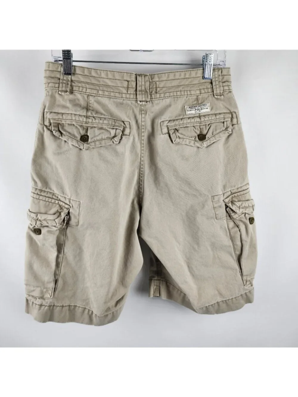 Polo Ralph Lauren Shorts Mens 30x10 Beige Vintage Cargo Shorts